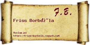 Friss Borbála névjegykártya